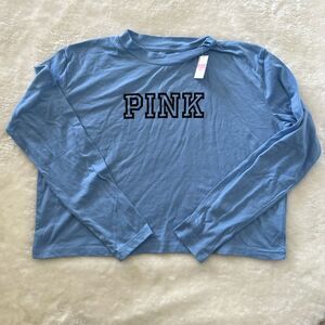 Pink VS Long Sleeve Cropped Top